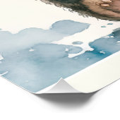 POSTER AMUSANT OURS DE TEDDY AVEC BALLOON BLEU NOM ENFANT (Coin)