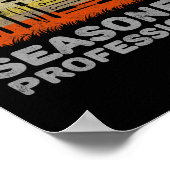 Poster Amusant Parole De Barbecue Professionnel Saisonné (Coin)