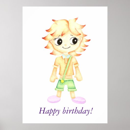 Poster Amusant petit garçon au gingembre (Devant)