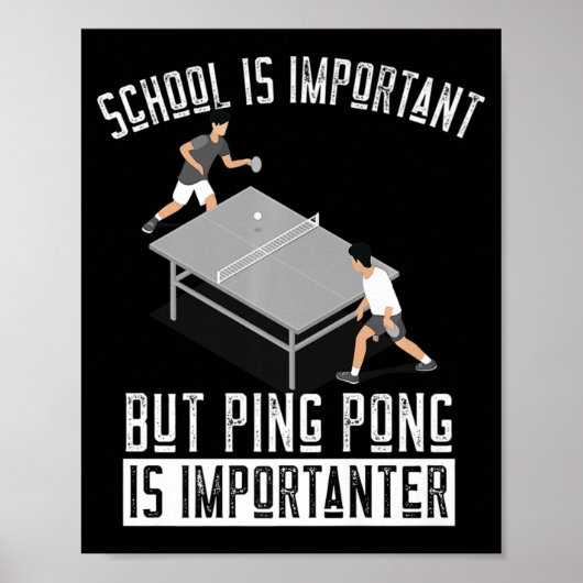 Poster Amusant Ping Pong Lecteur Table Tennis Cadeau (Devant)