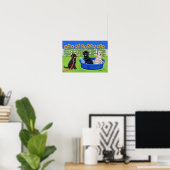 Poster Amusant Pool Party Labradors Artwork (Bureau à domicile)