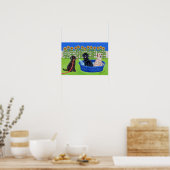 Poster Amusant Pool Party Labradors Artwork (Cuisine)