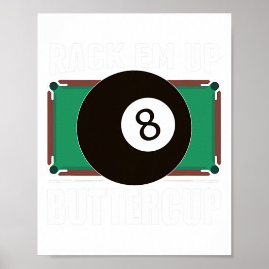 Poster Amusant Pool Player Billiards Cadeau Rack Em Up (Devant)