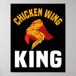 Poster Amusant poule King Design de l'aile de poulet Fast