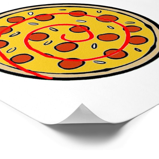 Poster amusant pour couper la pizza (Coin)