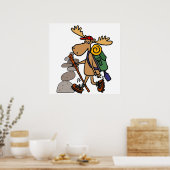 Poster Amusant Randonnée d'orignal avec dessin animé de C (Cuisine)