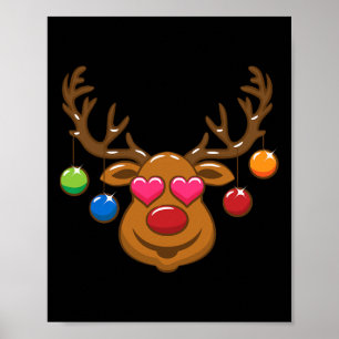 Poster Amusant Reindeer tenue de Noël Famille Enfants Gar