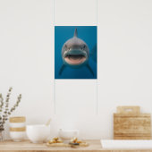 Poster Amusant sans dents grand requin blanc peint art (Cuisine)