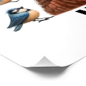 Poster Amusant Senior avec les oiseaux (Coin)