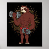 Poster Amusant Sloth Exercice Poids Lifting Gym Ra (Devant)