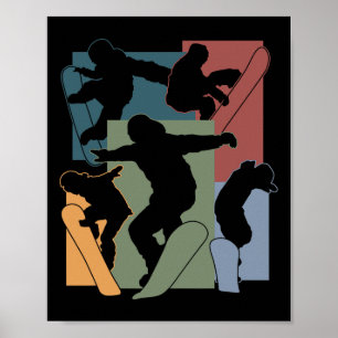 Poster Amusant Snowboard Snowboardeur Sports d'hiver