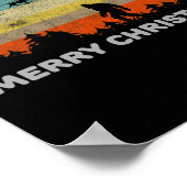 Poster Amusant style rétro Big Pied Joyeux Noël Yeti (Coin)