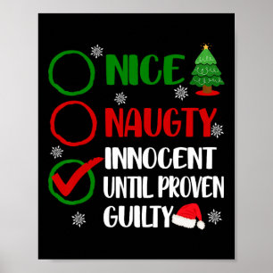 Poster Amusant Sympa Mauvais Innocent Noël Xmas Adultes M