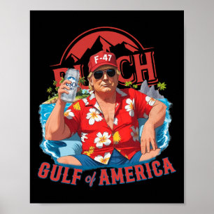 Poster Amusant Trump Chemise Golfe Des États-Unis Amériqu