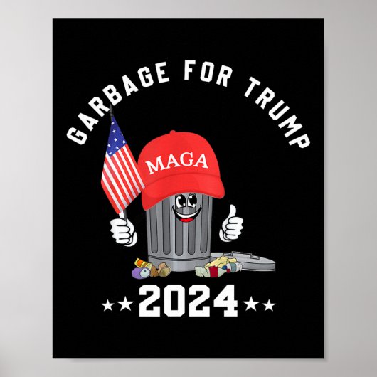 Poster Amusant Trump Mega Garbage Can Cartoon Caractère A (Devant)