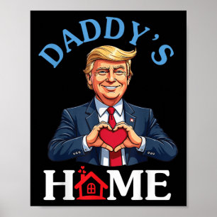 Poster Amusant Trump Style Coeur Mains du père de famille