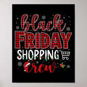 Poster Amusant Vendredi Équipe de shopping Noël Black Sho