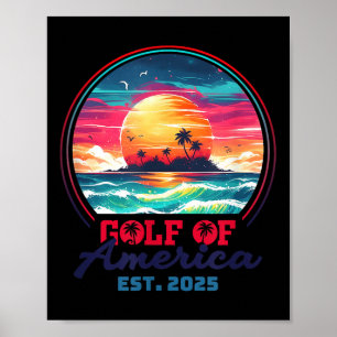 Poster Amusante Amérique des Etats-Unis Chemise Golfe des