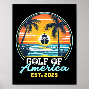 Poster Amusante Amérique des Etats-Unis Chemise Golfe des