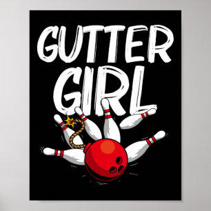 Poster Amusante Conception De Bowling Pour Filles Bowler