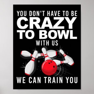 Poster Amusante Conception De Bowling Pour Hommes Femmes 
