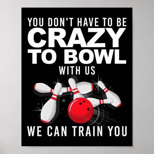 Poster Amusante Conception De Bowling Pour Hommes Femmes (Devant)