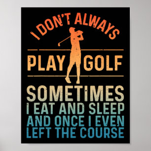 Poster Amusante Conception De Golf Pour Hommes Femmes Jou