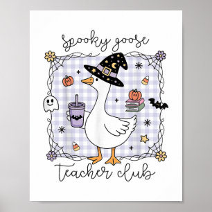 Poster Amusante Halloween sotte sorcière d'oie Thé Éffray