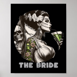 Poster Amusante Mariée Le Monster Frankenstein Éffrayant