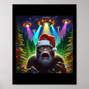 Poster Amusante Photo De Bigfoot Avec Des Espaces Xmas Uf