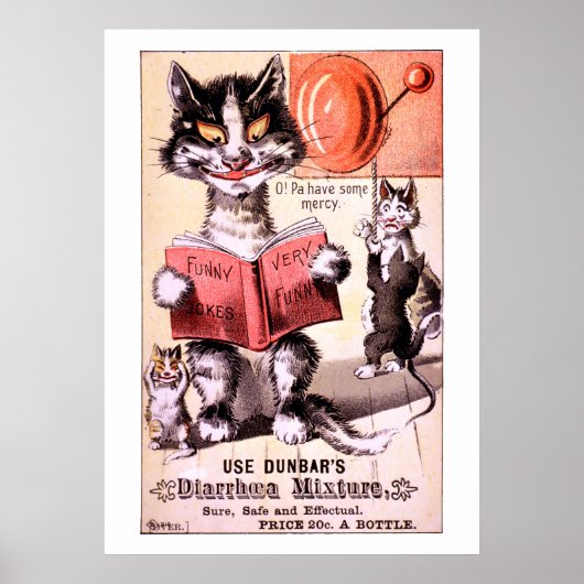 Poster Amusante publicité victorienne pour chats de l'épo (Devant)
