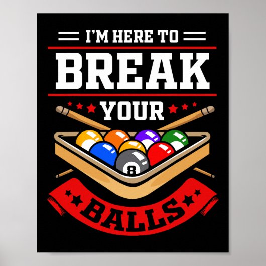 Poster Amusante Tenue De Billard Pour Pool Billard Player (Devant)