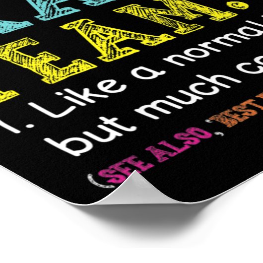 Poster Amusants 1ère Classe Équipe Comme Normal Mais Glac (Coin)