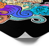 Poster Amusants Cuire Sugar Crâne Unicorn Halloween Cadea (Coin)