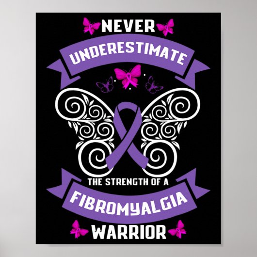 Poster Amusants Fibromyalgie Guerrier Sensibilisation 1 (Devant)