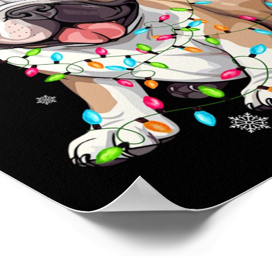 Poster Amusants Français Chien Chien Chien Arbre Lumières (Coin)