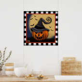 Poster Amusants Halloween Citrouille chauves-souris Inspi (Cuisine)