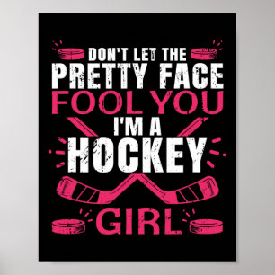 Poster Amusants Hockey Art Pour Femmes Filles Hockey Joue