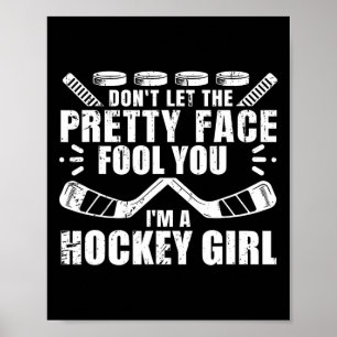 Poster Amusants Hockey Art Pour Femmes Filles Hockey Joue