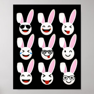 Poster Amusants Lapins de Pâques Famille Groupe de Pâques