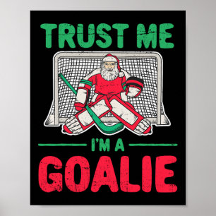 Poster Amusants Noël Père Noël Hockey sur glace gardien g