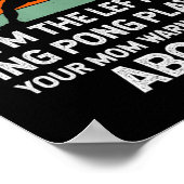 Poster Amusants Ping Pong Table Tennis Gauche Joueur Main (Coin)