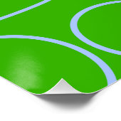 Poster Amusants Rétro Quad Cercles Boucles Jaune Vert Ora (Coin)