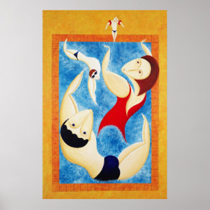 Poster Amusement à la piscine