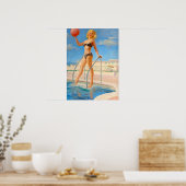 Poster Amusement à l'épingle de la piscine (Cuisine)