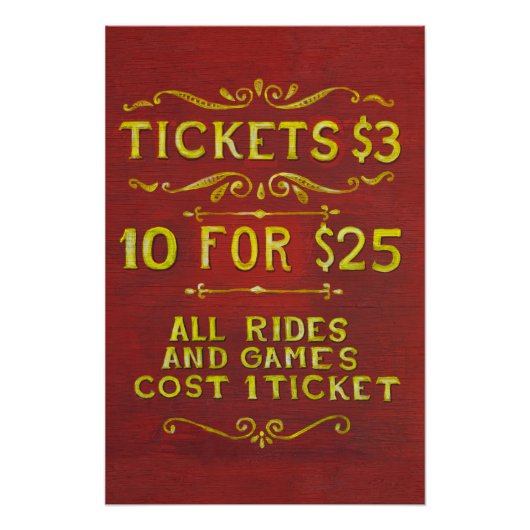 Poster Amusement - Billets 3 Dollars (Devant)