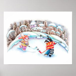 Poster Amusement de hockey