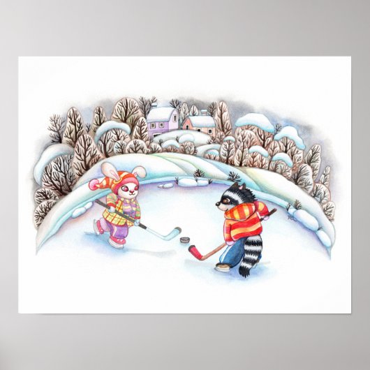 Poster Amusement de hockey (Devant)