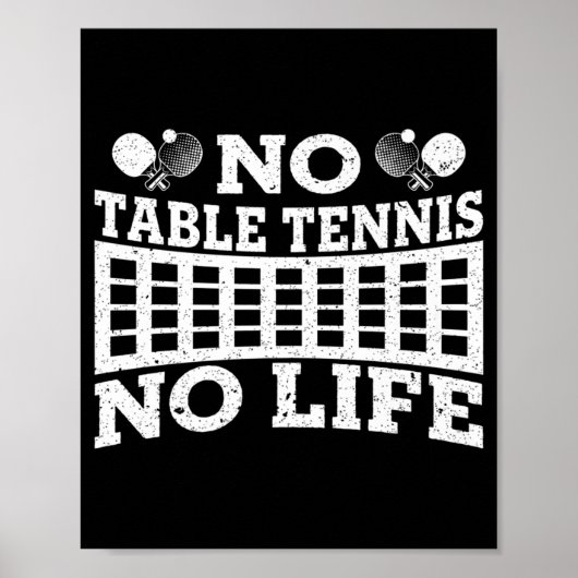 Poster Amusement Pas De Table Tennis Pas De Vie Ping Pong (Devant)