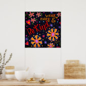 Poster Amusement Travailler dur et être gentil Citation I (Cuisine)